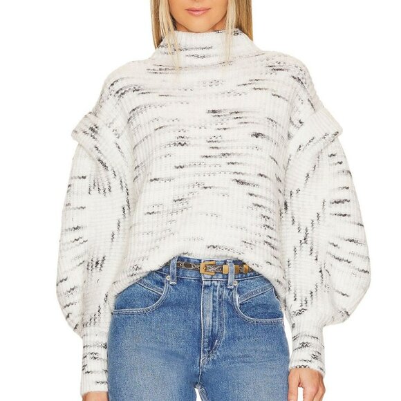 Varley Sweaters - VARLEY Belgrave Knit Sweater in Egret & Charcoal